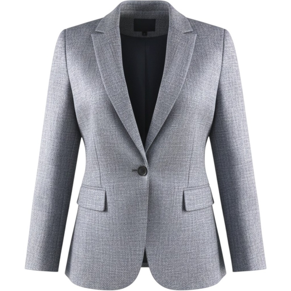 White House Black Market WHBM Textured Single Button Relaxed Blazer Grey Size 14